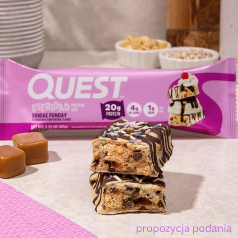 Quest Overload Sundae Funday - baton proteinowy bez cukru, 20g białka & 210kcal