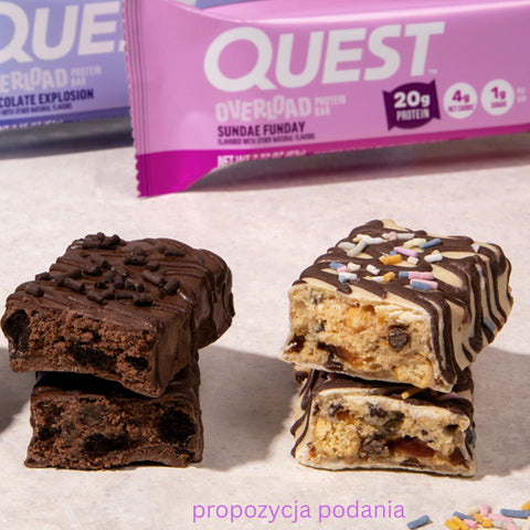 Quest Overload Sundae Funday - baton proteinowy bez cukru, 20g białka & 210kcal