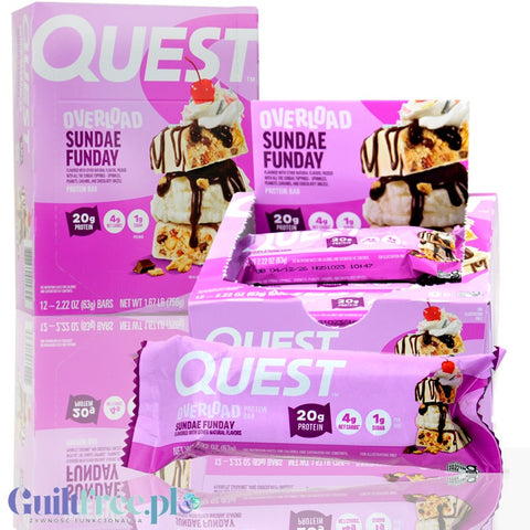 Quest Overload Sundae Funday - baton proteinowy bez cukru, 20g białka & 210kcal