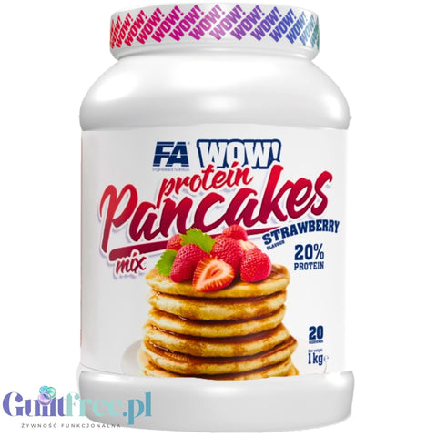 FA WOW! Protein Pancakes Strawberry 1kg - sugar-free protein pancakes, strawberry flavor 20% protein