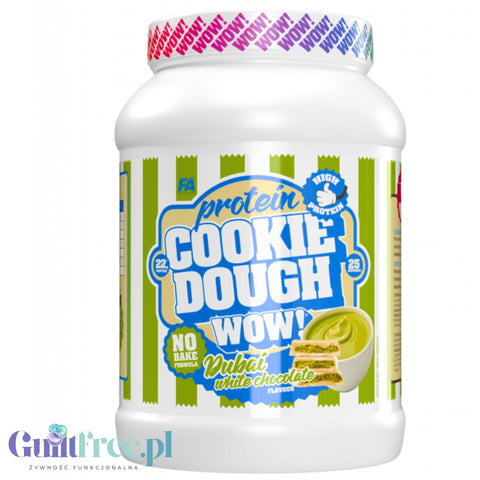 FA WOW! Protein Cookie Dough Dubai White Chocolate - proteinowa masa ciasteczkowa 167kcal, 22g białka