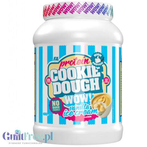 FA WOW! Protein Cookie Dough Vanilla Ice Cream - proteinowa masa ciasteczkowa, 166 kcal, 22g białka