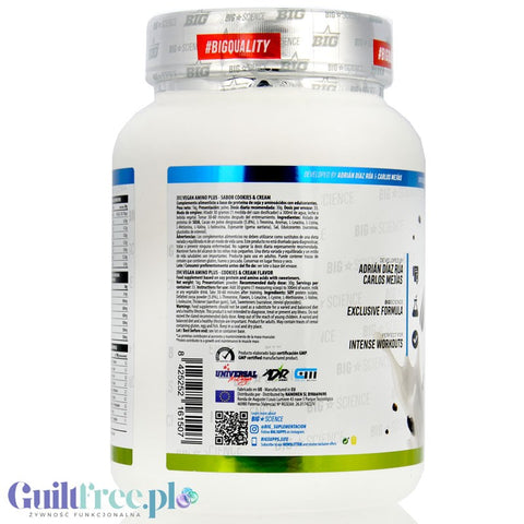 BIG® Vegan Amino+, Cookies & Cream 1kg - vegan protein supplement with Cookies & Cream flavor