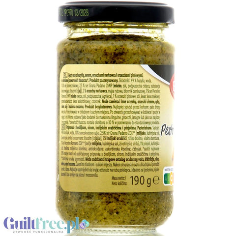 Kania Low Fat Pesto alla Genovese - zielone pesto z bazylii o obniżonej o obniżonej zawartości tłuszczu