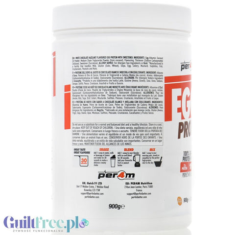 Per4m Egg White Protein White Chocolate Hazelnut - odżywka białkowa z białek jaj albuminy