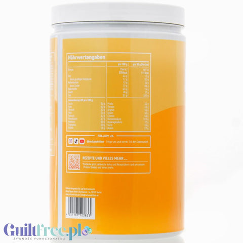 Rocka Nutrition Protein Shake Mango Lassi 0,9kg - wegańska odżywka białkowa 4 źródła białka