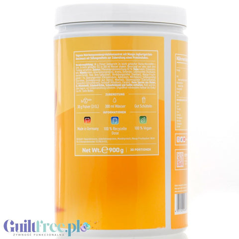 Rocka Nutrition Protein Shake Mango Lassi 0,9kg - wegańska odżywka białkowa 4 źródła białka