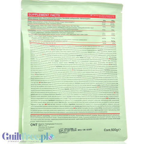 QNT Life Vegan Red Fruit Party - vegan protein supplement, pea protein isolate with rice protein, Strawberries & Raspberries