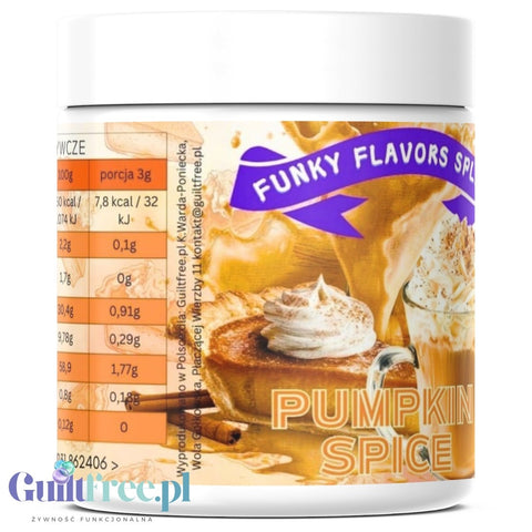 Funky Flavors Splash Pumpkin Spice 50g - skoncentrowana posypka smakowa do kawy i deserów, 7kcal