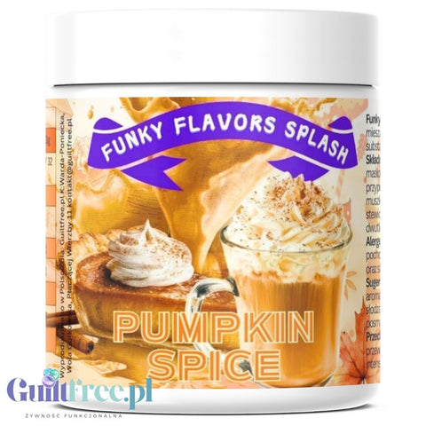 Funky Flavors Splash Pumpkin Spice 50g - skoncentrowana posypka smakowa do kawy i deserów, 7kcal
