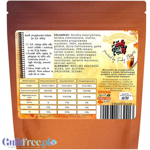 Funky Pudding Pumpkin Spice - sugar-free pudding with caramel pumpkin spice latte flavor, 12 servings