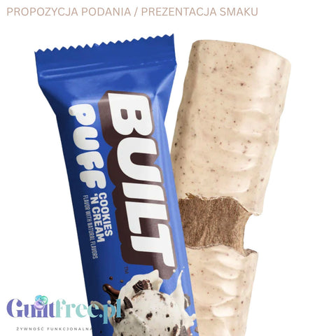 Built Bar Protein Puffs Cookies 'N Cream - protein marshmallow bar in chocolate 17g protein & 150kcal