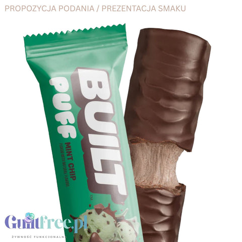 Built Bar Protein Puffs Mint Chip - marshmallow protein bar in chocolate 17g protein & 140kcal