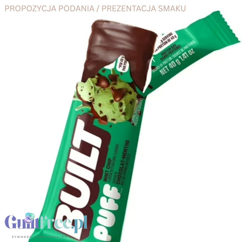 Built Bar Protein Puffs Mint Chip - marshmallow protein bar in chocolate 17g protein & 140kcal