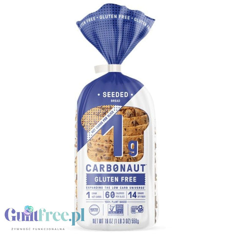 Carbonaut Low Carb Gluten Free Bread Seeded - gluten free KETO white bread 1g of carbohydrates per slice