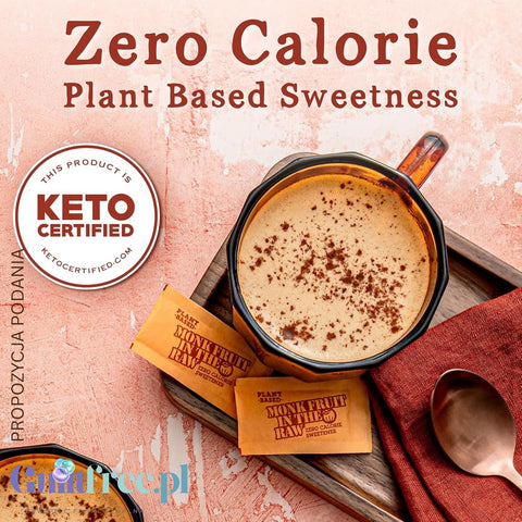 Monk Fruit in the Raw 40 sachets - natural keto sweetener zero kcal, sugar substitute 1:1