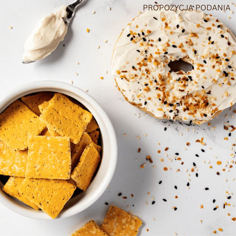 HighKey Snacks Almond Crackers Everything Spice - keto almond crackers without gluten 14g protein & 4g carbs