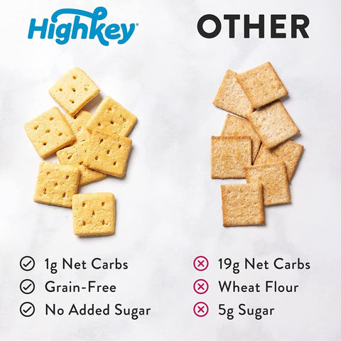 HighKey Snacks Almond Crackers Everything Spice - keto almond crackers without gluten 14g protein & 4g carbs