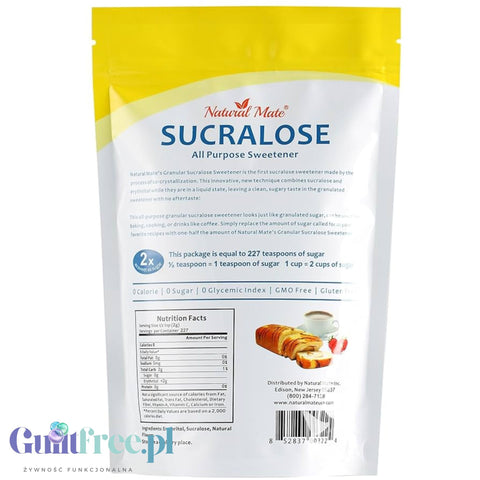 Natural Mate Sucralose & Erythritol - keto słodzik zero kcal 2 x słodszy od cukru