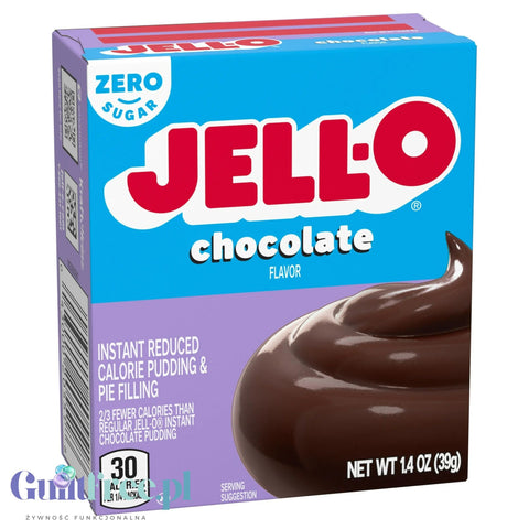 JellO Chocolate Pudding Sugar Free - budyń bez cukru & tłuszczu instant, smak czekoladowy