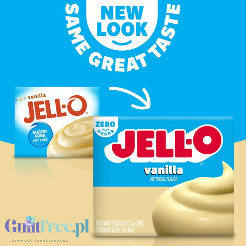 JellO Vanilla Pudding Sugar Free - Budyń bez cukru i tłuszczu instant, smak waniliowy