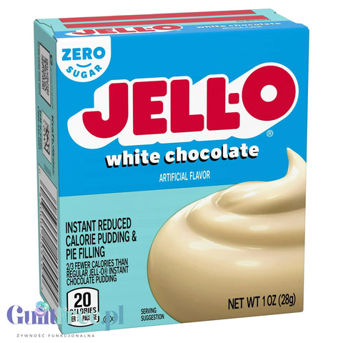 JellO White Chocolate Pudding Zero Sugar - Budyń Zero cukru & tłuszczu instant, smak Biała Czekolada