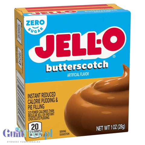 JellO Buttercotch Pudding Zero Sugar - Zero sugar & fat instant pudding, Biscuit Cookie flavor.