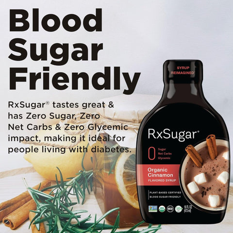 RxSugar Allulose 473ml, Cinnamon - słodzik, alluloza w płynnym syropie, smak cynamonowy