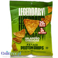 Legendary Popped Protein Chips, Jalapeno Cheddar - Spicy Protein Chips 20g protein, Cheese & Pepper flavor