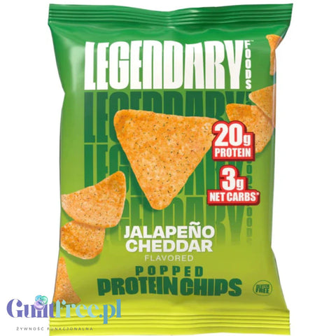 Legendary Popped Protein Chips, Jalapeno Cheddar - pikantne chipsy proteinowe 20g białka, smak Ser & Papryczka
