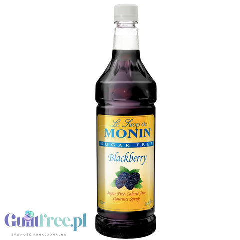 Monin Sugar Free Blackberry Syrup, 1L USA - sugar and calorie free syrup for coffee, blackberry flavor