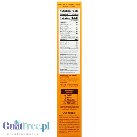 Magic Spoon Chocolate Chip Cookie - proteinowe keto płatki śniadaniowe bez glutenu, soi i cukru, smak Ciasteczka z Czekoladą