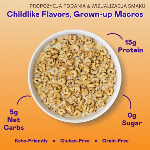 Magic Spoon Chocolate Chip Cookie - proteinowe keto płatki śniadaniowe bez glutenu, soi i cukru, smak Ciasteczka z Czekoladą