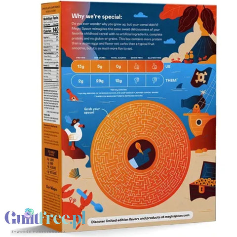 Magic Spoon Chocolate Chip Cookie - proteinowe keto płatki śniadaniowe bez glutenu, soi i cukru, smak Ciasteczka z Czekoladą