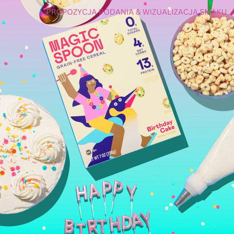 Magic Spoon Birthday Cake - protein keto breakfast cereal without gluten, soy and sugar