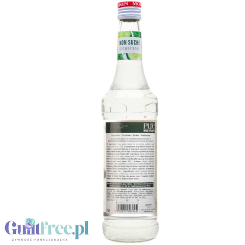 Monin Pure Non Sucré Cucumber - unsweetened concentrate syrup without sugar or sweeteners with natural flavors