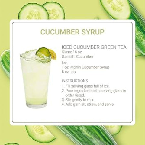 Monin Pure Non Sucré Cucumber - niesłodzony syrop koncentrat bez cukru i słodzików z naturalnymi aromatami