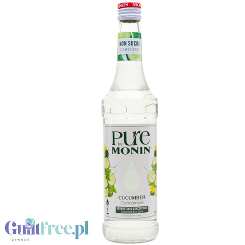 Monin Pure Non Sucré Cucumber - unsweetened concentrate syrup without sugar or sweeteners with natural flavors