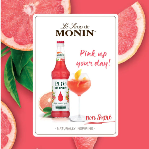 Monin Pure Non Sucré Pink Grapefruit - niesłodzony syrop koncentrat bez cukru i słodzików z naturalnymi aromatami