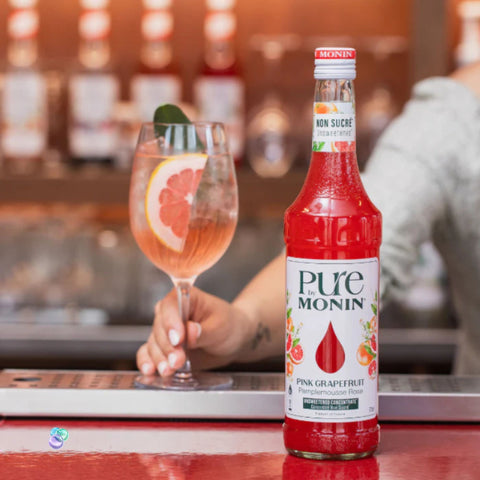 Monin Pure Non Sucré Pink Grapefruit - niesłodzony syrop koncentrat bez cukru i słodzików z naturalnymi aromatami