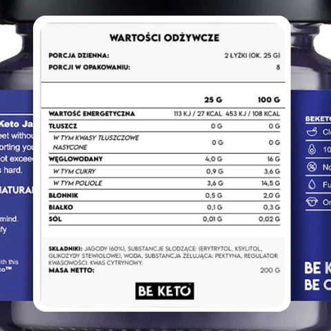 Be Keto Jam Fancy Berries - Keto Jam™ Fancy Berries 108 kcal with erythrol and xylitol