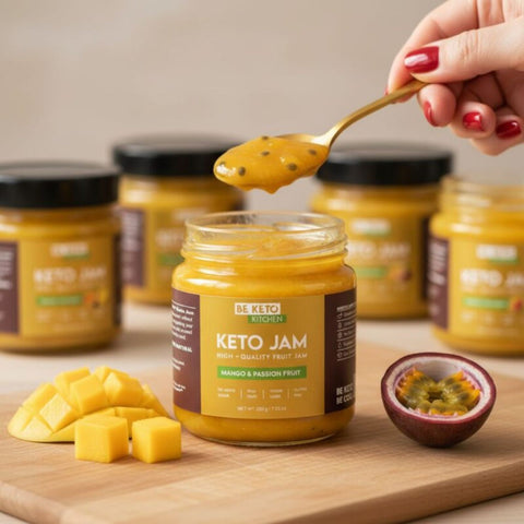 Be Keto Jam Mango & Passion Fruit - Keto Dżem™ Mango z Marakują 87kcal z erytrolem i ksylitolem