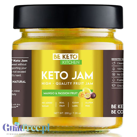 Be Keto Jam Mango & Passion Fruit - Keto Dżem™ Mango z Marakują 87kcal z erytrolem i ksylitolem