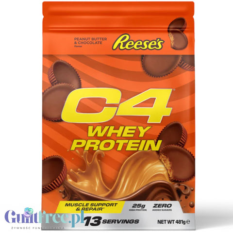 C4 Whey Protein Reese’s® Peanut Butter & Chocolate 481g - jedyna oryginalna odżywka białkowa Reese's