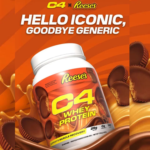 C4 Whey Protein Reese’s® Peanut Butter & Chocolate 481g - jedyna oryginalna odżywka białkowa Reese's