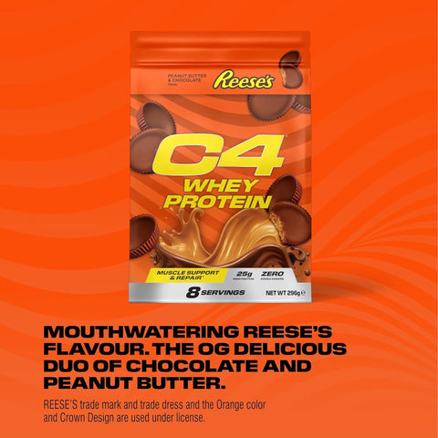 C4 Whey Protein Reese’s® Peanut Butter & Chocolate 481g - jedyna oryginalna odżywka białkowa Reese's