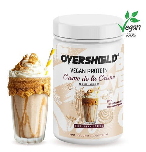 Overshield® Vegan Crème de la Crème, Cini Cream Cereal - soy- and gluten-free vegan protein supplement, flavor Cinnamon Flakes
