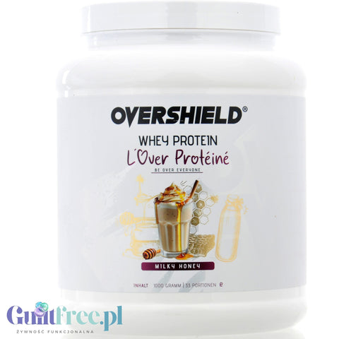 Overshield Whey Protein L'Over Protéiné Milky Honey - creamy dessert protein, WPC & WPI nutrient flavor Milk with Honey