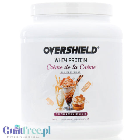 Overshield Crème de la Crème Whey Speculatius Biscuit - creamy dessert protein, WPC & WPI nutrient flavor Milk with Honey