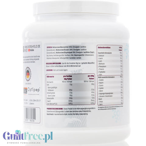 Overshield Crème de la Crème Whey Bratapfel - creamy dessert protein, WPC & WPI nutrition flavor Baked Apple